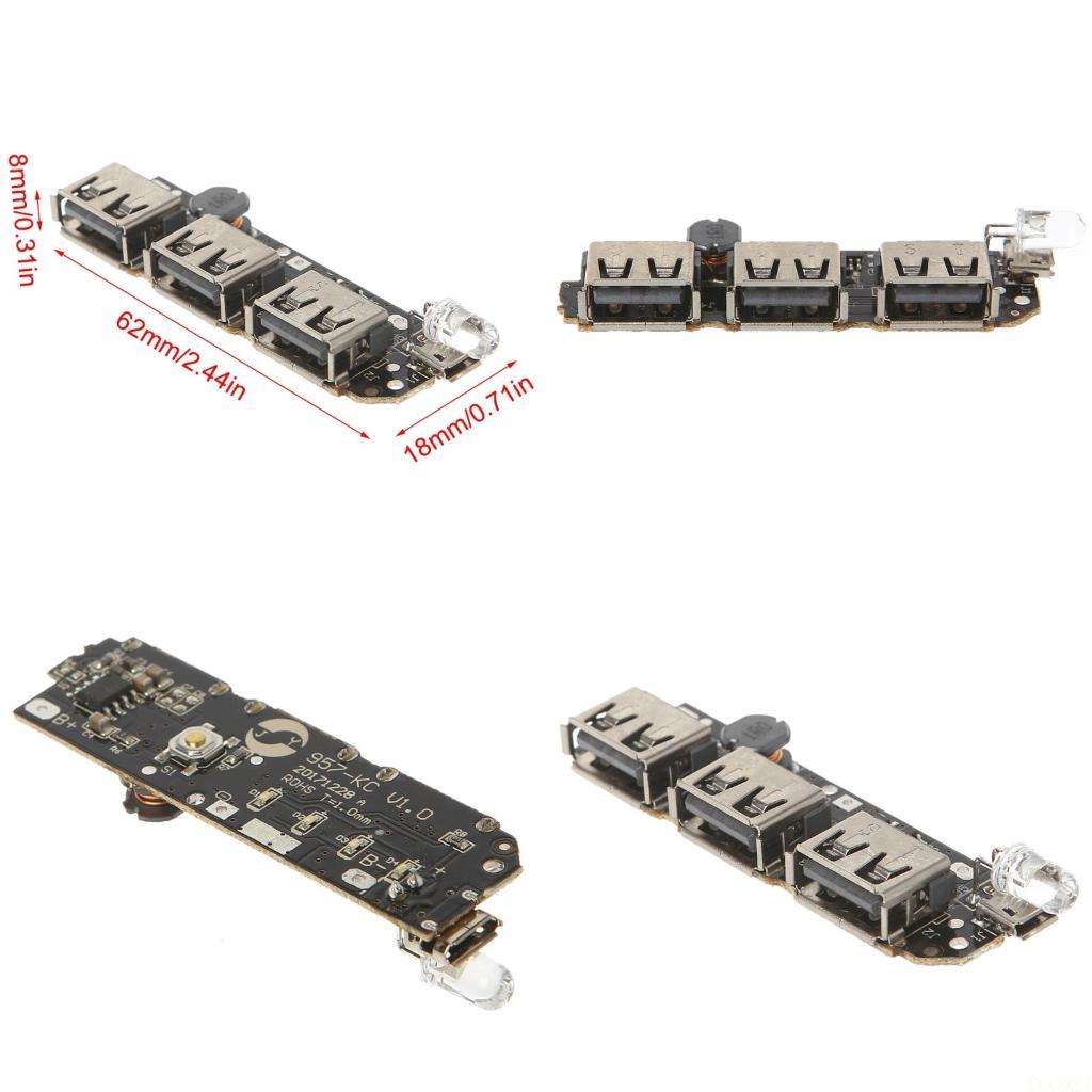 Li Ion Charger Module - B03F 5V 2.1A 3 USB Oplader