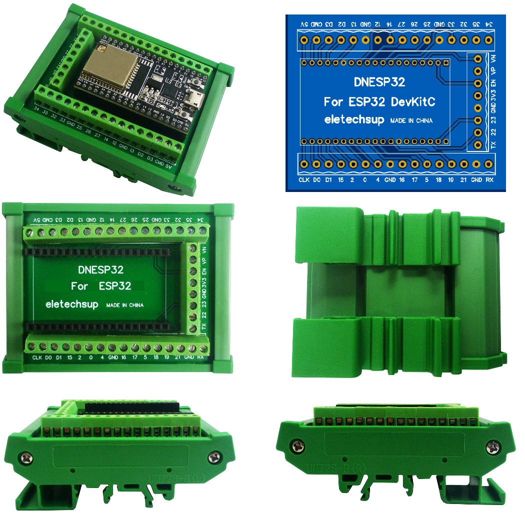 Screw Terminal Block - ESP32 DIN-railmontage schroefklemmenblokadapter voor ESP32S ESP