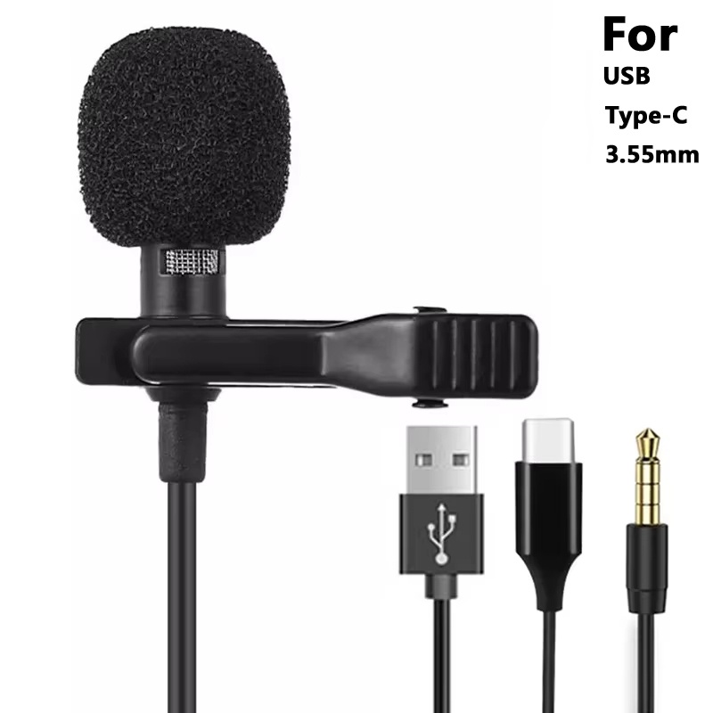 Usb C Cable - 3,5 mm mini draagbare lavaliermicrofoon voor