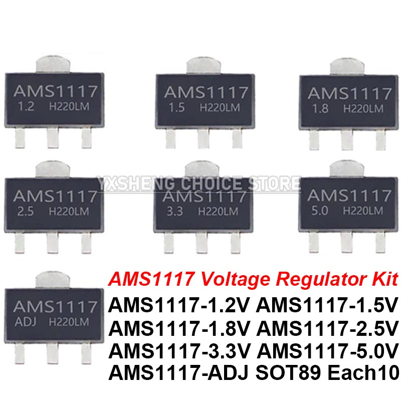 70 STKS = 7 Soorten * 10 STKS  - Ams1117 Module recensie en prijs